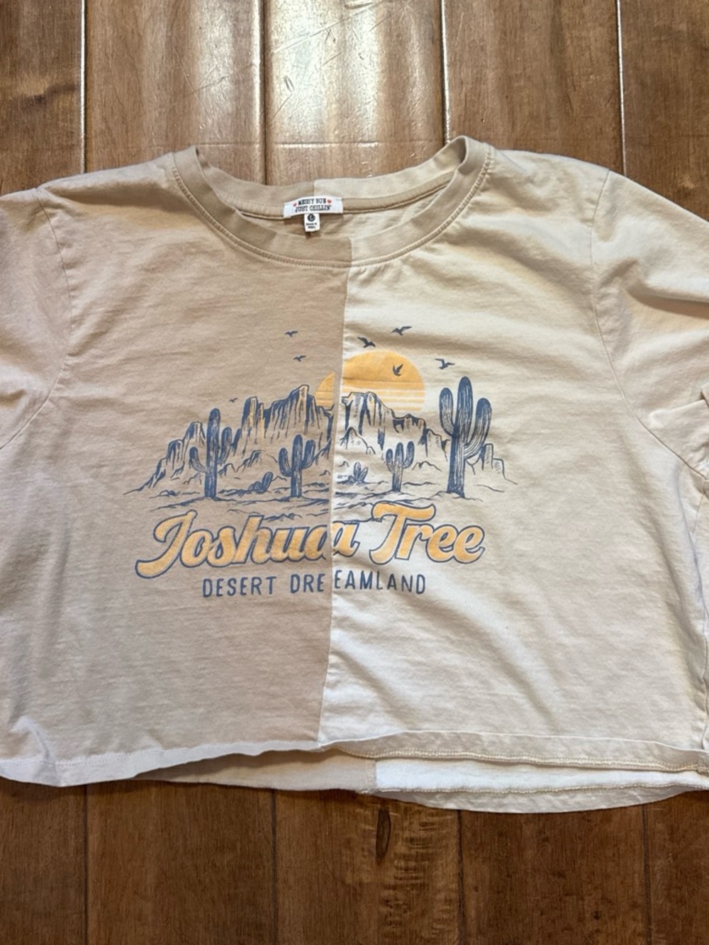 Messy bun - Joshua Tree Graphic Crop Top - Beige Cream large #2